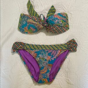 Trina Turk Colorful Paisley Bikini Set size 4